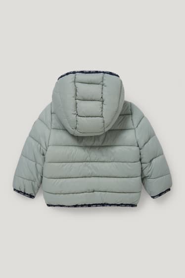 Baby Boys - Giacca trapuntata cappuccio neonati - verde menta