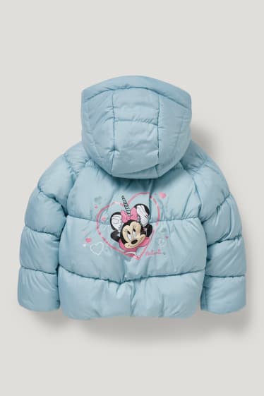 Batolata dívky - Minnie Mouse - prošívaná bunda s kapucí - světle modrá