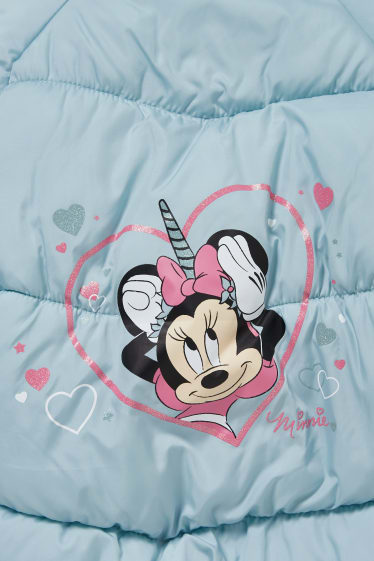 Batolata dívky - Minnie Mouse - prošívaná bunda s kapucí - světle modrá