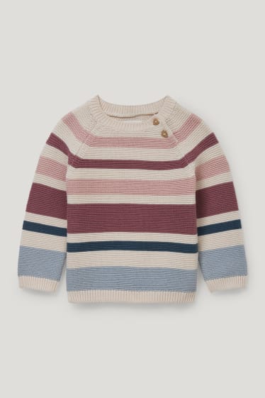 Baby Girls - Maglione per neonati - a righe - beige