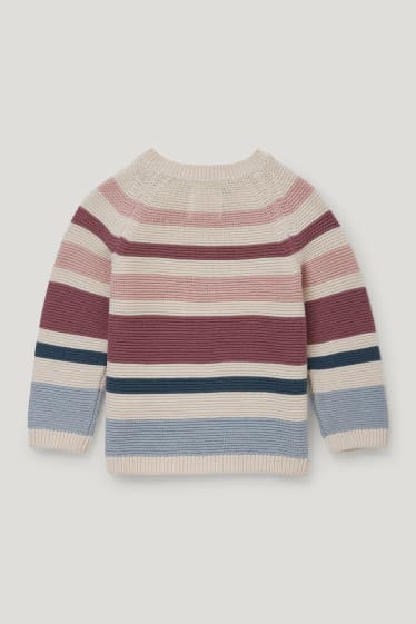 Baby Girls - Maglione per neonati - a righe - beige