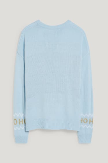 Damen XL - CLOCKHOUSE - Weihnachtspullover - Peanuts - hellblau