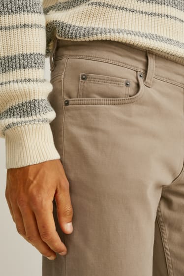 Mężczyźni - Spodnie ocieplane - Regular Fit - LYCRA® - beżowy