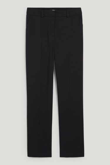 Women - Business trousers - straight fit - recycled - black