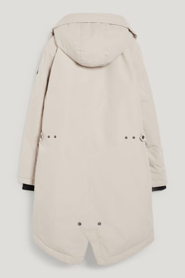 Damen - Regenjacke mit Kapuze - beige