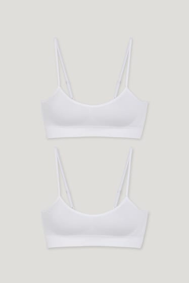 Damen - Multipack 2er - Bustier - seamless - LYCRA® - weiss