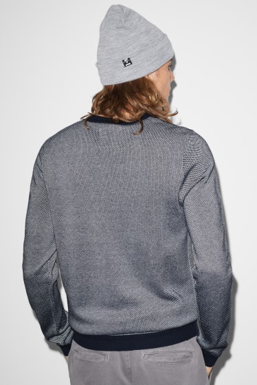Clockhouse homme - CLOCKHOUSE - pull - bleu foncé / blanc crème