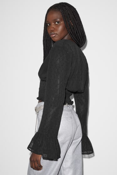 Clockhouse Girls - CLOCKHOUSE - Crop Bluse - schwarz