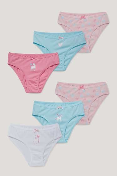 Toddler Girls - Confezione da 6 - unicorno - slip - turchese