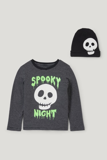 Toddler Boys - Set - longsleeve en muts - 2-delig - zwart