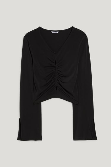 Exclusief online - CLOCKHOUSE - crop longsleeve - zwart