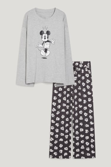 Dames - Pyjama - Mickey Mouse - licht grijs-mix
