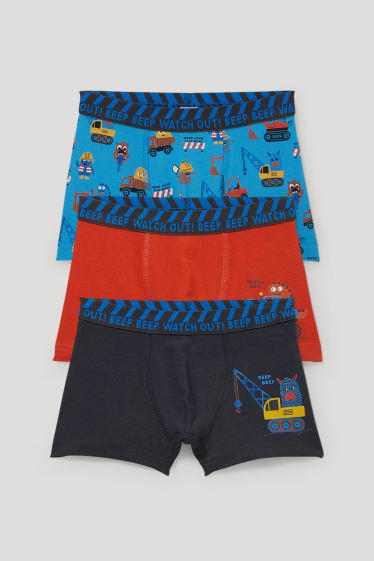 Toddler Boys - Set van 3 - graafmachines - boxershorts - donkerblauw