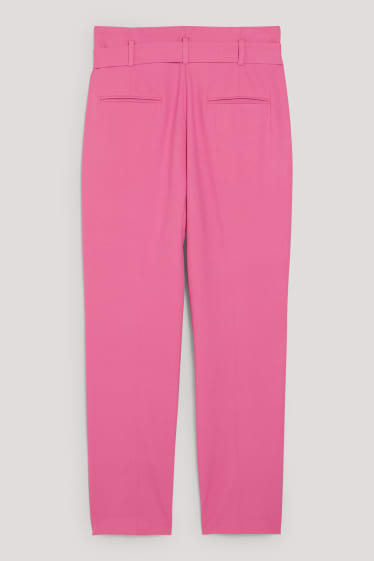 Damen - Stoffhose - High Waist - Slim Fit - pink
