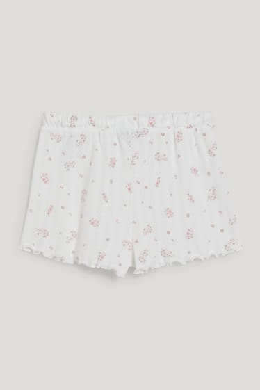 Clockhouse Girls - CLOCKHOUSE - Pyjamashorts - geblümt - weiß
