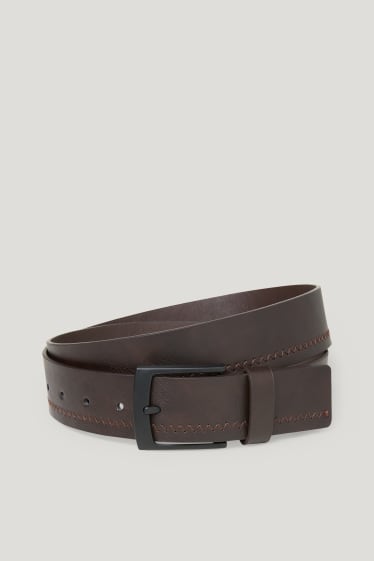 Heren - Riem - imitatieleer - donkerbruin