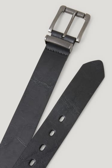 Heren - Riem - imitatieleer - zwart