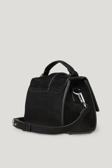 Femmes - Petit sac à bandoulière - similicuir - noir