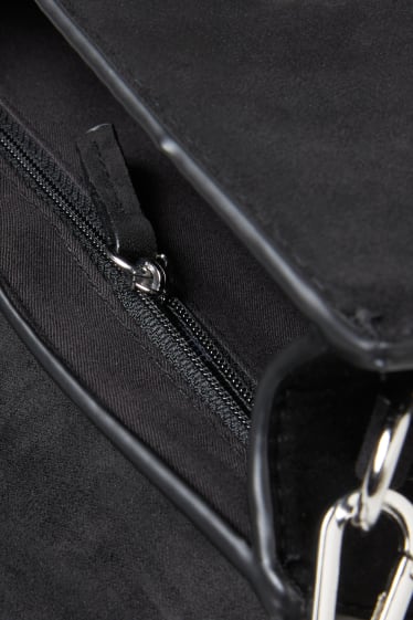 Femmes - Petit sac à bandoulière - similicuir - noir