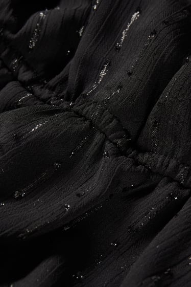 Damen - Chiffon-Bluse - schwarz