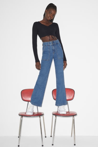 Clockhouse femme - CLOCKHOUSE - jean à jambes évasées - high waist - jean bleu