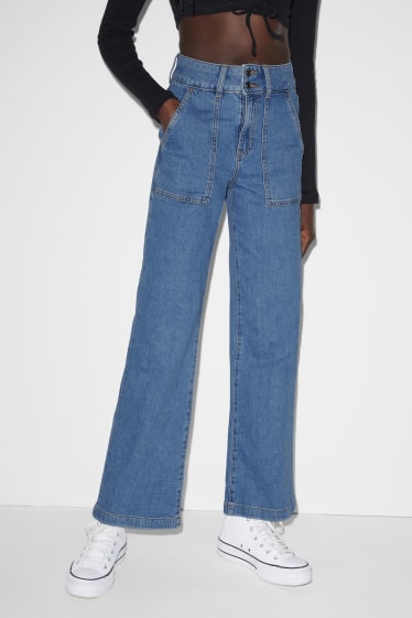 Clockhouse femme - CLOCKHOUSE - jean à jambes évasées - high waist - jean bleu