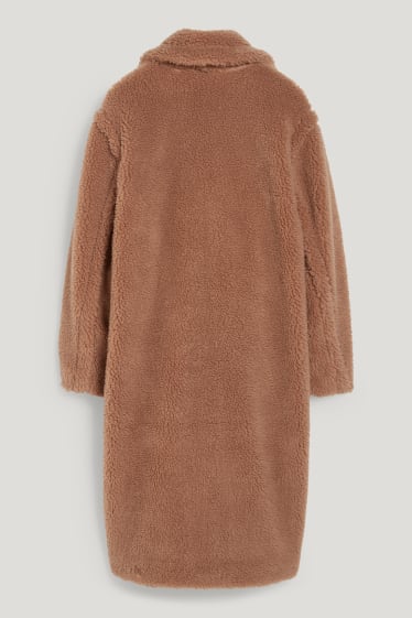 Femmes - Manteau en peluche - marron clair