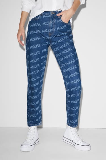 Clockhouse Girls - CLOCKHOUSE - Mom Jeans - High Waist - Micky Maus - jeans-blau
