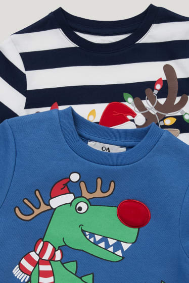 Exklusiv Online - Multipack 2er - Weihnachts-Sweatshirt und -Langarmshirt - blau