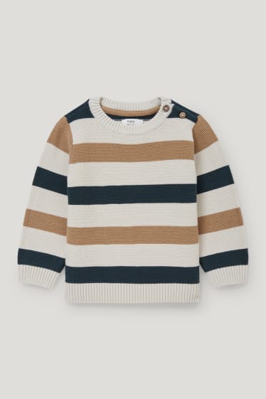 Baby Boys - Maglione per neonati - a righe - beige melange