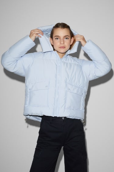 Clockhouse Girls - CLOCKHOUSE - quilted jacket with hood - light blue