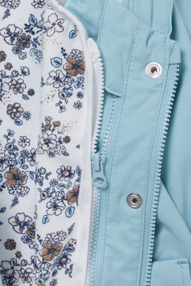 Baby Girls - Jachetă bebeluși 2 în 1, cu glugă - albastru deschis