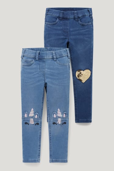Exclusief online - Set van 2 - jegging jeans - jeansblauw