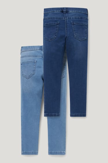 Filles - Lot de 2 - jegging jean - jean bleu