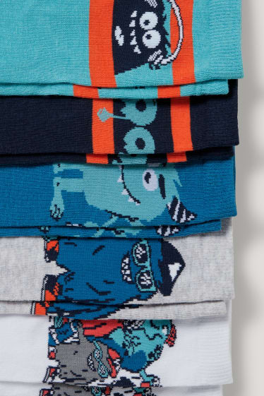 Toddler Boys - Confezione da 5 - mostri - calzini con motivi - blu