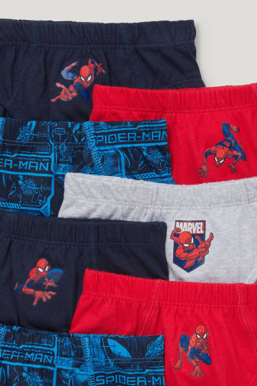 Niños - Pack de 7 - Spider-Man - calzoncillos - algodón orgánico - rojo