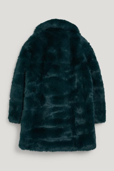 Femmes - Veste en fausse fourrure - vert foncé