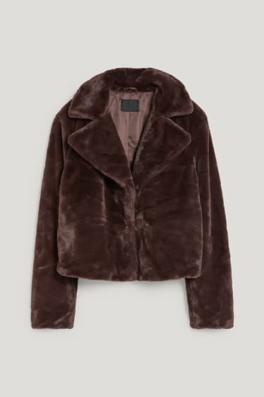 Femmes - Veste en fausse fourrure - marron