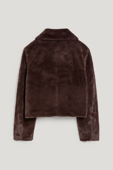 Femmes - Veste en fausse fourrure - marron