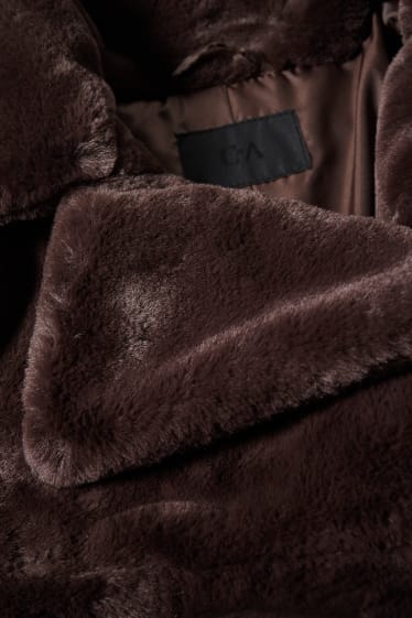 Femmes - Veste en fausse fourrure - marron