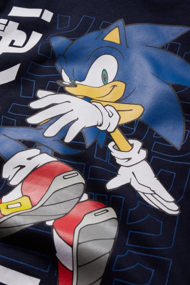 Chlapecké - Ježek Sonic - mikina s kapucí - tmavomodrá