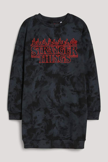 Bambine: - Stranger Things - vestito di felpa - nero