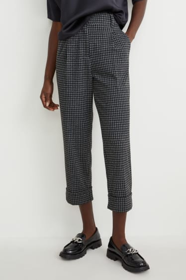 Donna - Pantaloni - vita media - tapered fit - grigio scuro