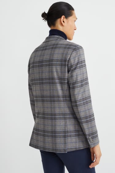 Uomo - Giacca - slim fit - LYCRA® - a quadretti - grigio
