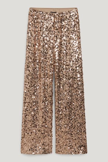 Women - Sequin trousers - beige