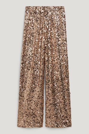 Women - Sequin trousers - beige
