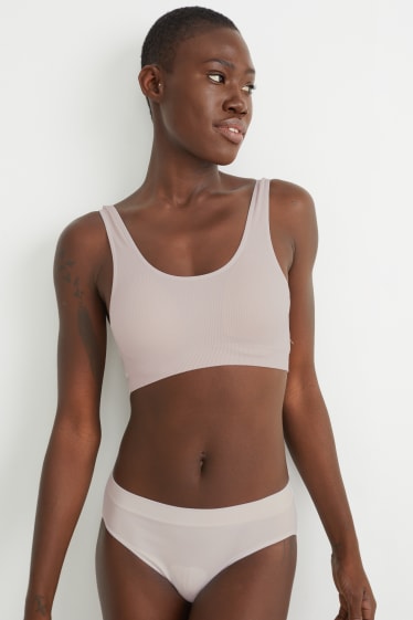 Women - Crop top - padded - seamless - rose