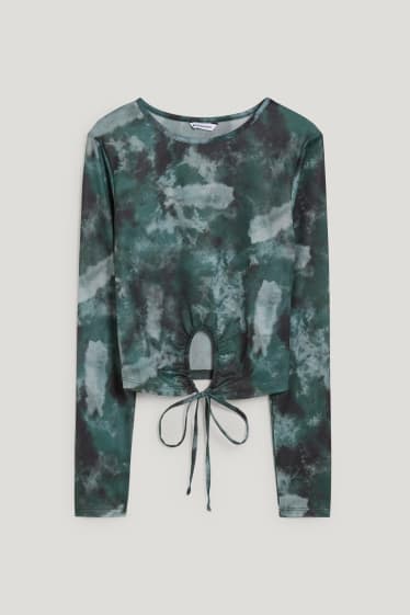 Clockhouse Girls - CLOCKHOUSE maglia a maniche lunghe - taglio corto - verde scuro