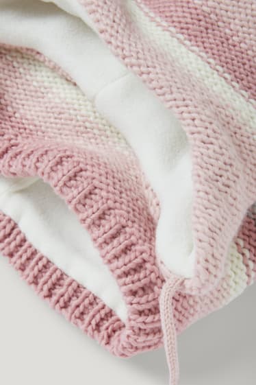 Baby Girls - Set - baby hat and snood - 2 piece - striped - rose