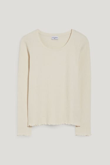 Women XL - CLOCKHOUSE - long sleeve top - light beige